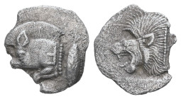 Mysia, Kyzikos. AR Obol. 0.61 g - 12.12 mm. 5th century BC.