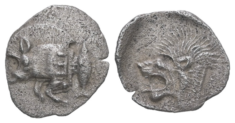 Mysia, Kyzikos. AR Obol. 0.66 g - 12.81 mm. 5th century BC.