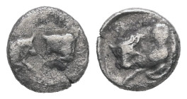 Caria, Uncertain. AR Hemiobol. 0.36 g - 7.37 mm. 5th century BC.