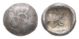 Caria, Uncertain. AR Tetartemorion. 0.20 g - 6.44 mm. 5th century BC.