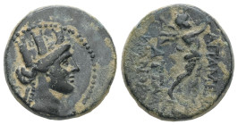 Phrygia, Apameia. AE. 4.61 g - 17.71 mm. Circa 88-40 BC. Attalos, son of Bianor, magistrate