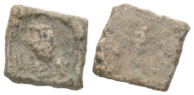 PB Greek square tessera. 1.89 g - 14.82 mm. Amphora / Blank. Circa 4th-3rd century BC.