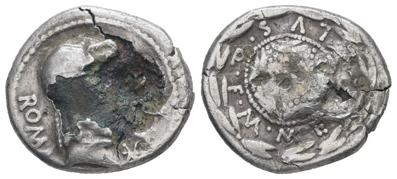 M. Caecilius Q.f. Q.n. Metellus, 127 BC. Fourrèe Denarius. 2.86 g - 19.25 mm. Ro...