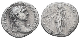Trajan, AD 98-117. AR Denarius. 2.81 g - 18.48 mm. Rome.