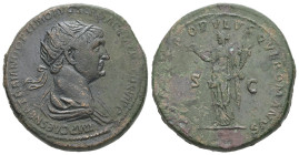 Trajan, AD 98-117. AE Dupondius. 14.24 g - 27.23 mm. Rome.tooled