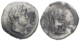 Hadrian, AD 117-138. AR Denarius. 3.00 g - 18.98 mm. Rome.