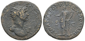 Hadrian, AD 117-138. AE Dupondius. 10.05 g - 26.93 mm. Rome.