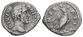Divus Antoninus Pius, died 161 AD. AR Denarius. 2.74 g - 19.86 mm. Rome.
