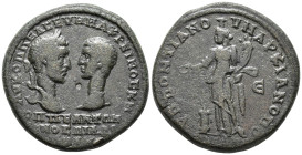 MOESIA INFERIOR. Marcianopolis. Macrinus and Diadumenian (AD 217–218).
Pentassarion (AE, 27 mm, 12.40 g) Pontianus, legatus consularis.
AV Κ ΟΠΠЄΛ CEV...