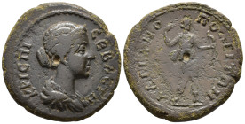 THRACE. Hadrianopolis. Crispina, Augusta, (AD 178-182).
AE (24 mm, 6.90 g) AD 178–182.
ΚΡΙϹΠΙΝΑ ϹЄΒΑϹΤΗ Draped bust of Crispina right / ΑΔΡΙΑΝΟΠΟΛЄΙΤΩ...