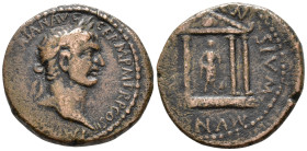 MACEDONIA. Stobi. Trajan (AD 98–117).
AE (23 mm, 7.10 g) AD 98.
[IMP CAE NERVA TR]AIAN AVG GERM P M TR P COS II Laureate head of Trajan right / MVN[IC...