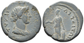 MYSIA. Attaea. Pseudo-autonomous issue.
AE (22 mm, 5.37 g) time of Antoninus Pius, c. AD 147–161. Askle(piades?), archon.
ΤΥΧΗ ΠΟΛЄΩϹ Draped bust of t...