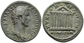 MYSIA. Cyzicus. Antoninus Pius (AD 138–161).
AE (28 mm, 12.97 g) c. AD 138–142.
ΑΥΤ ΚΑΙ ΑΔΡΙ – ΑΝΤΩΝЄΙΝΟϹ – ϹЄΒ Bare and draped bust of Antoninus Pius...