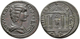 CARIA. Heraclea Salbace. Julia Domna, Augusta (AD 193–217).
AE (30 mm, 14.43 g). 
ΙΟΥΛΙΑ ΔΟ–ΜΝΑ ϹЄΒΑϹΤ Draped bust of Julia Domna right, seen from fro...