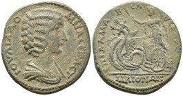 LYDIA. Maeonia. Julia Domna, Augusta (AD 193–217).
AE (28 mm, 11.47 g) Damas II, grandson of Sabinianus, first archon for the second time.
ΙΟΥΛΙΑ ΔΟ–Μ...