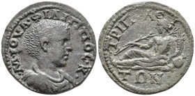 LYDIA. Tripolis. Philippus II, Caesar (AD 244–247).
AE (26 mm, 8.50 g). 
Μ ΙΟΥΛ ΦΙΛΙΠΠΟϹ Κ Bare, draped and cuirassed bust of Philip II right, seen fr...