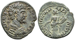 PHRYGIA. Peltae. Septimius Severus (AD 193–211).
AE (25 mm, 6.47 g) Iunius, archon for the second time.
Λ ϹЄΠ ϹЄΥΟ–ЄΡΟϹ Π ΑΥΓΟ Laureate and cuirassed ...