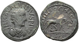 PISIDIA. Antioch. Gallienus (AD 253–268).
AE (29 mm, 12.72 g). 
IMP CA GALIHNVS PIVS Radiate, draped and cuirassed bust of Gallienus right, seen from ...