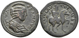 PISIDIA. Olbasa. Julia Maesa, Augusta, (AD 218–224/5).
AE (27 mm, 9.10 g). 
IVL MA–ESAM AVG Draped bust of Julia Maesa right, seen from front / COL IV...