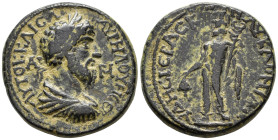 LYCAONIA. Hyde. Lucius Verus (AD 161–169).
AE (25 mm, 12.50 g) AD 163–165.
ΑΥΤΟΚ ΚΑΙϹ Λ ΑΥΡΗΛ ΟΥΗ ϹЄΒ Laureate, draped and cuirassed bust of Lucius Ve...