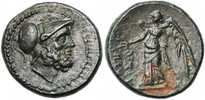 BRUTTIUM, PETELIA, AE once, 2e-1er s. av. J.-C. D/ T. casqué d'Arès à d. R/ ΠETH...