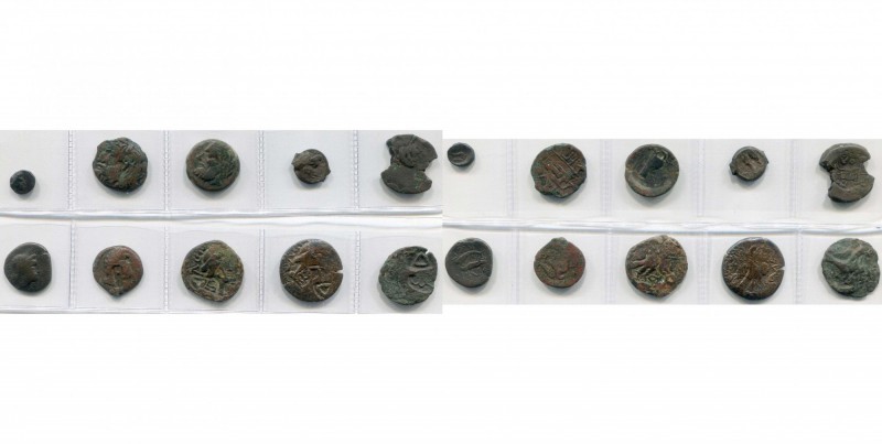 LITTORAL DE LA MER NOIRE, OLBIA, lot de 10 bronzes: 4e-3e s. av. J.-C., T. fém./...
