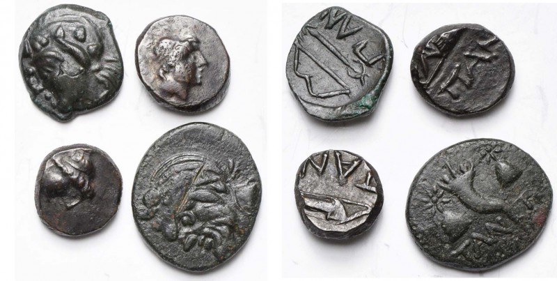 BOSPHORE CIMMERIEN, PANTICAPEE, lot de 4 bronzes: 4e-3e s. av. J.-C., Pan/Arc et...