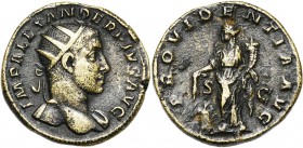 SEVERE ALEXANDRE (222-235), AE dupondius, 231-235, Rome. D/ IMP ALEXAN-DER PIVS AVG T. r. à d., l'épaule g. dr. R/ PROVIDENTIA AVG/ S-C Providentia de...