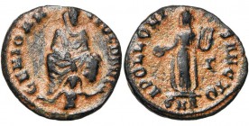 MAXIMIN II DAZA Auguste (309-313), AE 1/12 follis, 310-311, Antioche. Frappe semi-autonome. D/ GENIO AN-TIOCHENI Antioche, dr. et tourelée, assise de ...