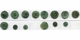 MESIE, MARCIANOPOLIS, Elagabal (218-222), lot de 7 bronzes: au nom du légat Iul. Ant. Seleucus, R/ Héra, Concordia, Abundantia, Fortuna; au nom du lég...