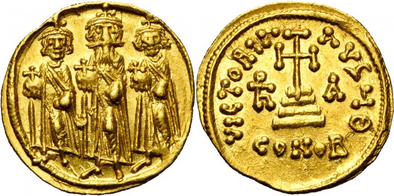 Héraclius (610-641), AV solidus, 637-638, Constantinople. Off. Θ. 11e indiction....