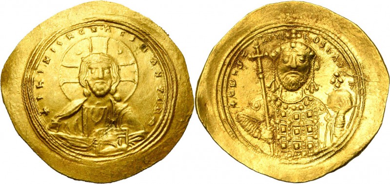Constantin IX Monomaque (1042-1055), AV histamenon, Constantinople. D/ B. du Chr...