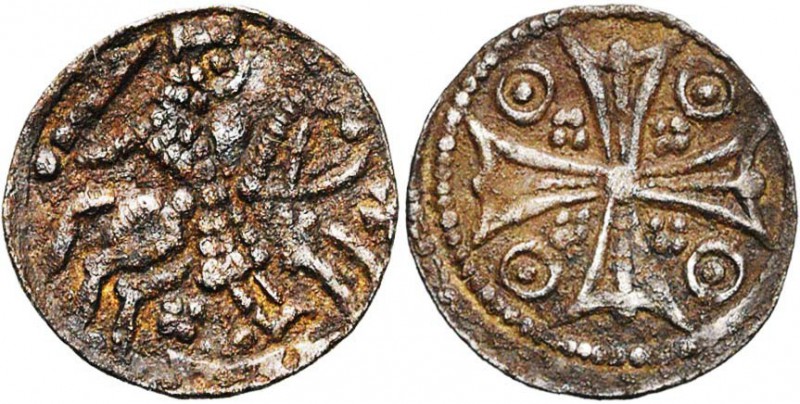 BRABANT, Duché, Henri Ier (1190-1235), AR denier au cavalier, 1211-1235. D/ Le d...
