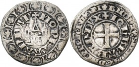 BRABANT, Duché, Jean III (1312-1355), AR gros au châtel brabançon, mai 1337, Anvers. D/ + MONETA ANDWP' Châtel. Bordure de douze feuilles d'ache. R/ ...