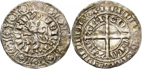 BRABANT, Duché, Jeanne et Wenceslas (1355-1383), AR gros au lion (compagnon ou lakengeld), 1357-1363, Vilvorde. D/ + MONETA FILFD.' Lion rampant à g. ...