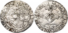 BRABANT, Duché, Charles Quint (1506-1555), AR double patard, 1513, Anvers. D/ Ecu couronné d'Autriche-Bourgogne, dans un polylobe. R/ Croix fleuronnée...