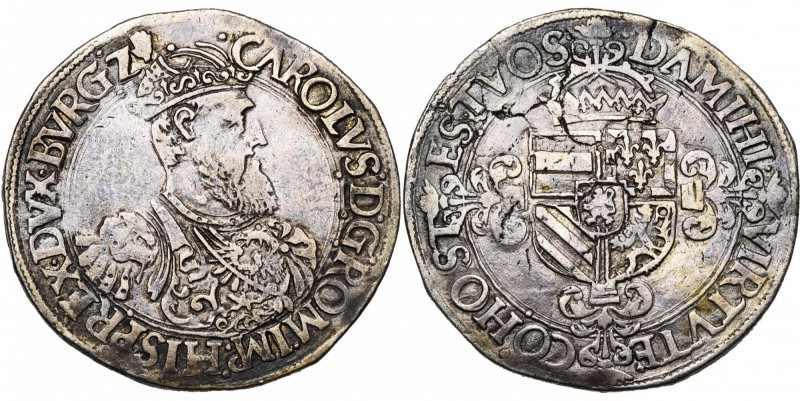 BRABANT, Duché, Charles Quint (1506-1555), AR florin Karolus d'argent, s.d. (154...