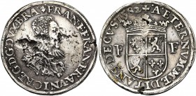 BRABANT, Duché, François d'Alençon, duc d'Anjou (1581-1584), AR demi-écu, 1582, Anvers. D/ B. cuirassé à d., avec une large fraise. R/ AETERNVM MEDITA...