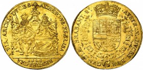 BRABANT, Duché, Albert et Isabelle (1598-1621), AV double souverain, 1618, Bruxelles. 1.955 p. frappées de juin 1617 à novembre 1618. D/ Les archiducs...