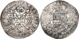BRABANT, Duché, Albert et Isabelle (1598-1621), AR patagon, 1616, Anvers. D/ Croix de Bourgogne sous une couronne, portant le bijou de la Toison d'or....
