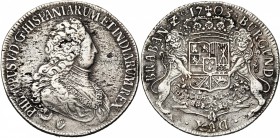 BRABANT, Duché, Philippe V (1700-1712), AR ducaton, 1703, Anvers. Deuxième type. Faible relief. D/ B. cuirassé à d., coiffé d'une perruque, portant le...