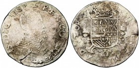 ARTOIS, Comté, Philippe II (1555-1598), AR demi-écu Philippe, 1586, Arras. D/ B. cuir. à d. R/ Ecu couronné avec écusson de Portugal en surtout sur un...