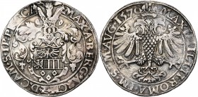 CAMBRAI, Archevêché, Maximilien de Berghes (1559-1570), AR écu (daldre), 1570. Au titre de Maximilien II. D/ Ecu de Berghes sous un heaume. R/ Aigle i...