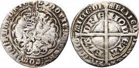 VLAANDEREN, Graafschap, Lodewijk van Male (1346-1384), AR groot, 1e uitgifte (1368-1369), Gent. Met latijnse M. Vz/ Zittende leeuw n. l. met toernooih...