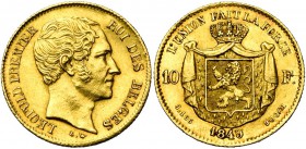 BELGIQUE, Royaume, Léopold Ier (1831-1865), AV 10 francs, 1849. Dupriez 403; Fr. 408. Rare Fines griffes.
Très Beau à Superbe