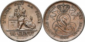 BELGIQUE, Royaume, Léopold Ier (1831-1865), Cu 10 centimes, 1848 sur 1838. BRAEMT F sans point. Dupriez 386; Bogaert -. Rare Petites taches.
Superbe