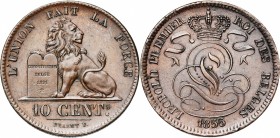 BELGIQUE, Royaume, Léopold Ier (1831-1865), Cu 10 centimes, 1855. Dupriez 563. Rare.
Superbe