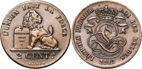 BELGIQUE, Royaume, Léopold Ier (1831-1865), Cu 2 centimes, 1842. Dupriez 198.
Très Beau à Superbe