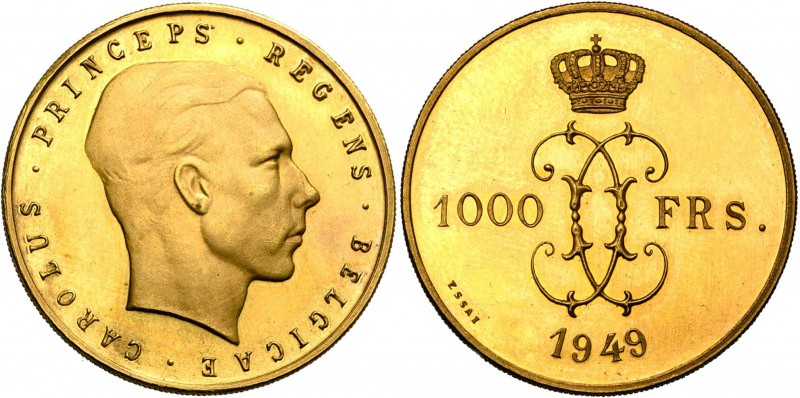 BELGIQUE, Royaume, Régence du prince Charles (1944-1950), 1000 francs, 1949. Ess...