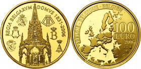 BELGIQUE, Royaume, Albert II (1993-2013), AV 100 euro, 2006. 175e anniversaire de la Dynastie. Ecrin et certificat.
Flan poli